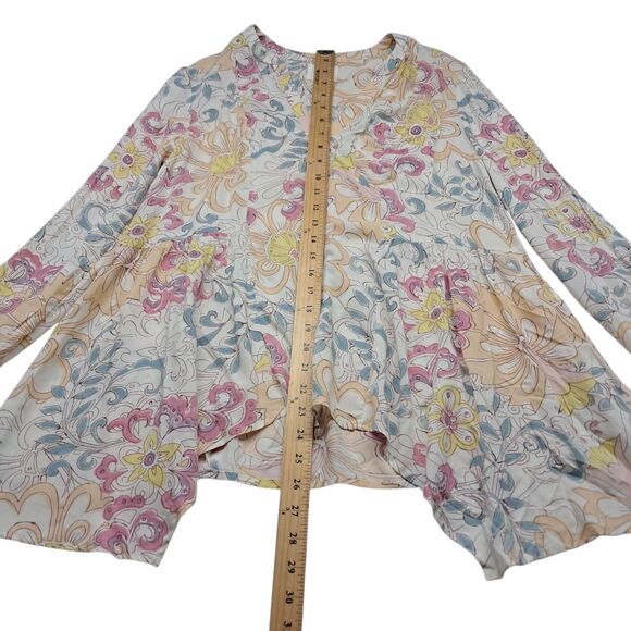 Anthropologie Maeve Laiken Top Women's 6 Popover Pastel Colorful Floral Flowy - Picture 10 of 10